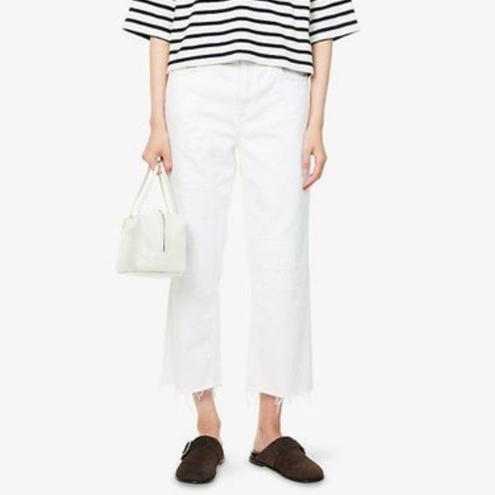 ME+EM sz 25 White Authentic Relaxed-Fit Rip + Repair Denim Jeans great condition